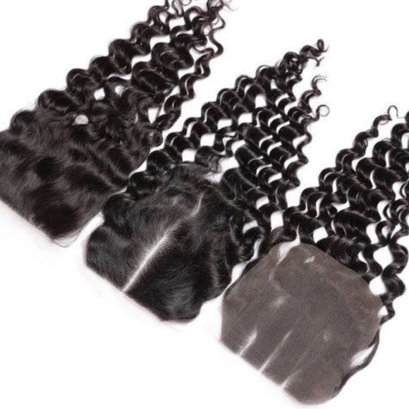 4X4 Brazilian Human Hair Deep Wave 3 Part Lace Closure - Picture 2 of 4